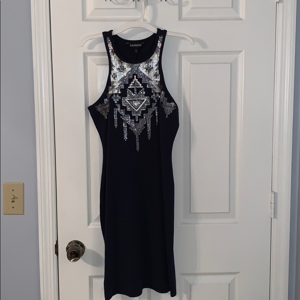 Express cotton and sequin dress
